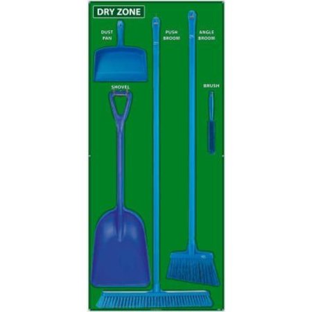 NATIONAL MARKER CO National Marker Dry Zone Shadow Board Combo Kit, Green/Blue, 68 X 30, Alum Composite Panel- SBK135ACP